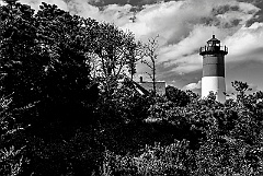 Nauset Lighthouse on Cape Cod in Massachusetts - BW